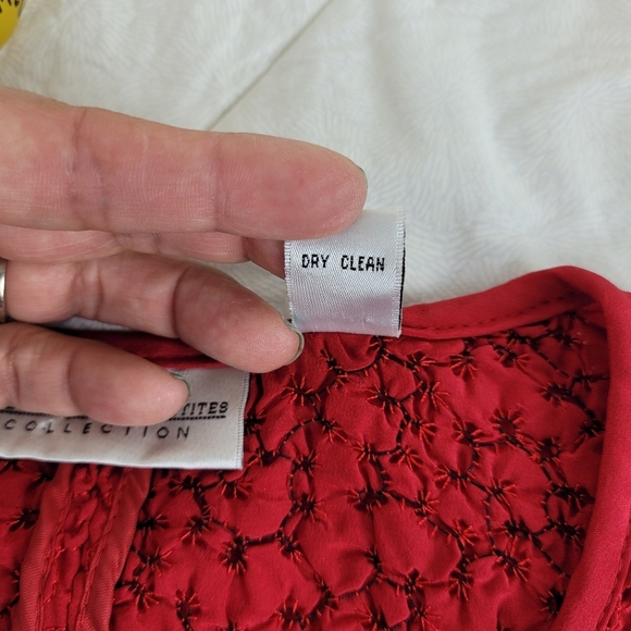 Valerie Stevens petite textured red lady jacket 100% silk classic officewear 10P - Picture 8 of 12